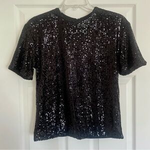 H&M Black Sequin Top